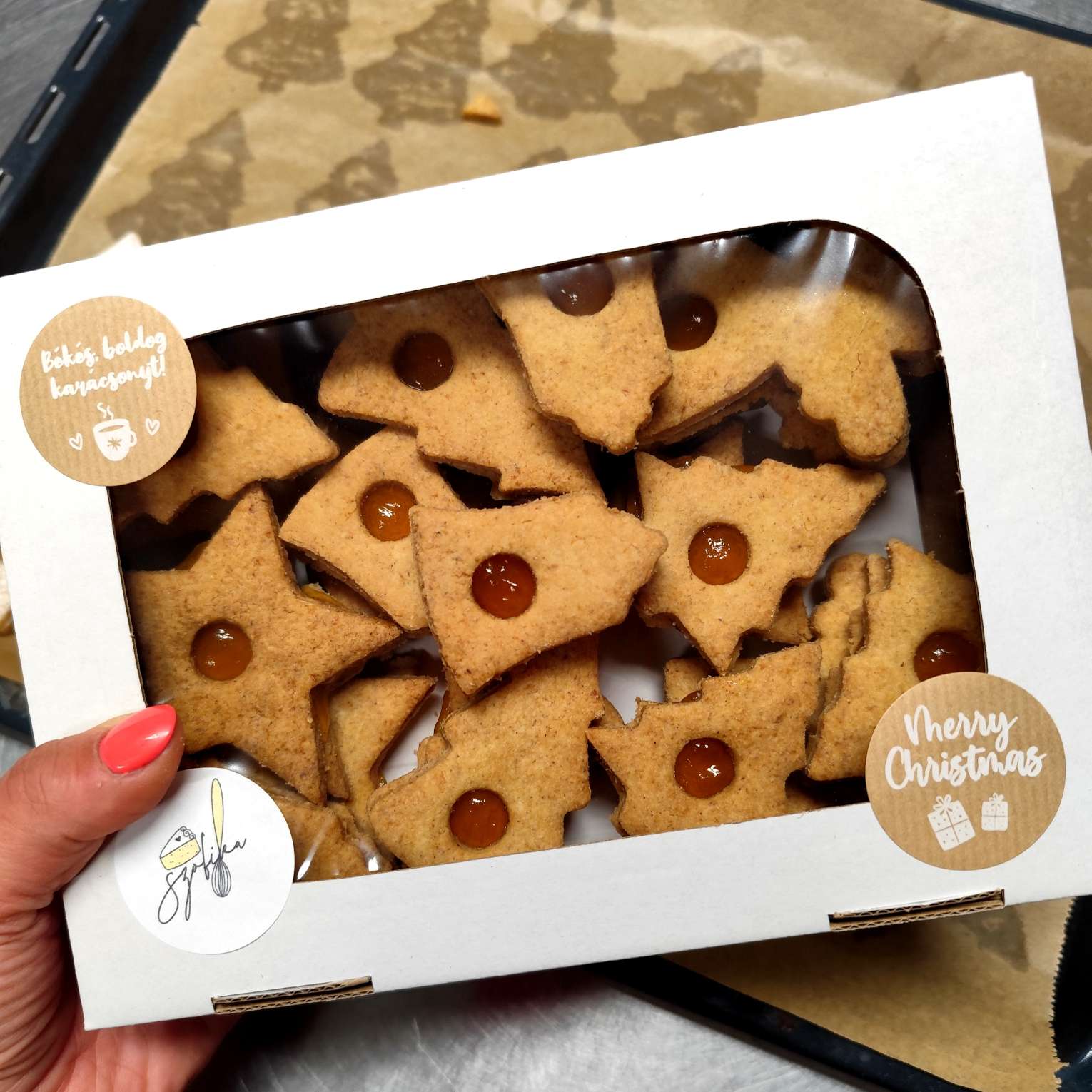 Karácsonyi Fitt  barackos linzer